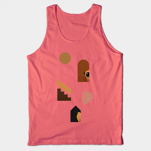 Hide and Seek Pug Abstract Tank Top by huebucket